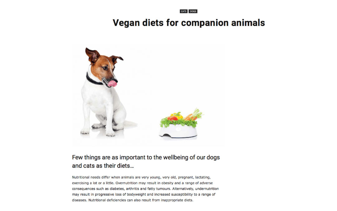 Article: vegan diets for companion animals