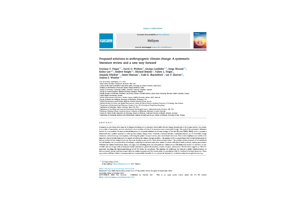 Article: climate change and diet