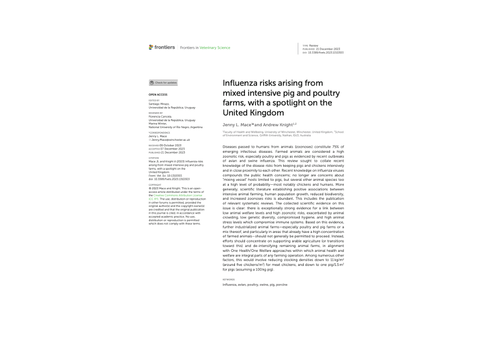 Article: influenza risks from pig and poultry farms