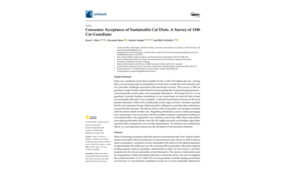 Article: sustainable cat food – consumer acceptance